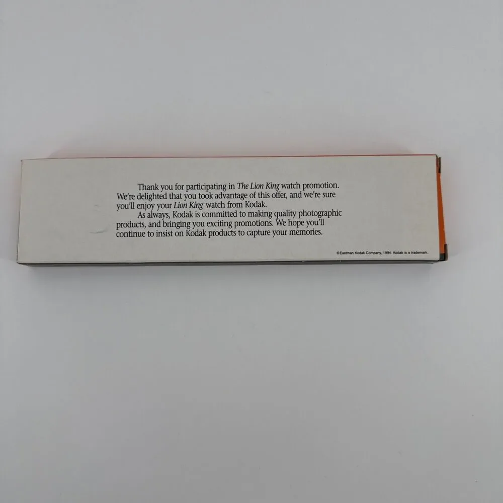 Disney The Lion King Watch Leather Mufasa Simba 1994 Timex Kodak Promo-Instruct